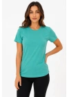 Basic Tişört Bisiklet Yaka Kısa Kol Günlük Yazlık Slim Fit T-Shirt - Su Yeşili