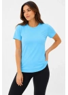 Basic Tişört Bisiklet Yaka Kısa Kol Günlük Yazlık Slim Fit T-Shirt - Turkuaz