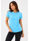 Basic Tişört Bisiklet Yaka Kısa Kol Günlük Yazlık Slim Fit T-Shirt - Turkuaz