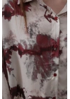 Baskılı Gömlek - Bordo