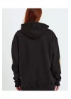 Baskılı Kapüşonlu Sweatshirt - Siyah