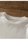 Baskılı Oversize Bisiklet Yaka T-shirt - Beyaz