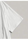 Baskılı Oversize Bisiklet Yaka T-shirt - Beyaz