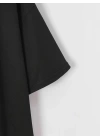 Baskılı Oversize Bisiklet Yaka T-shirt - Siyah