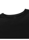 Baskılı Oversize Bisiklet Yaka T-shirt - Siyah