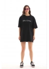 Baskılı T-Shirt Kısa Kol Bisiklet Yaka Regular Rahat Kalıp Günlük Tişört - Siyah