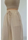 Bej Keten Pantolon