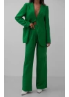 Bel Katlamalı Pantolon Blazer Ceket Takım