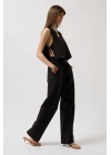 Beli Bağcıklı Düz Kesim Pantolon