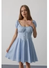 Beli Korseli Mini Elbise - Bebe Mavisi