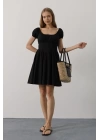 Beli Korseli Mini Elbise - Siyah