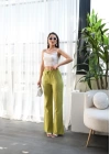 Beli̇ Lasti̇kli̇ Ve Bağcikli Keten Pantolon