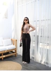 Beli̇ Lasti̇kli̇ Ve Bağcikli Keten Pantolon