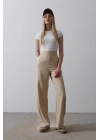 Beli Yarım Lastikli Palazzo Pantolon - Camel
