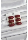 Bordo Vintage Model Gold Renk Kadın Küpe