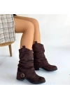 Canty Kahverengi Süet Körüklü Topuklu Çizme