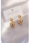 Çelik Gold Renk Tifanny Zincir Model Kadın Küpe