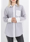 Çift Renk Oversize Gömlek Dumangri - 12285.148.