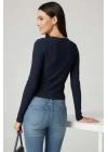 Çıtçıt Detaylı Bluz Lacivert T4343