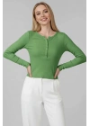 Çıtçıt Detaylı Bluz Yeşil T4343