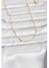 CM 14K Gold Renk Bar Zincir Model 60 cm Kadın Kolye