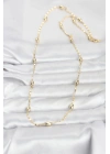 CM 14K Gold Renk Damla Topçuklu Zincir Model 60 cm Kadın Kolye