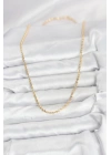 CM 14K Gold Renk Ezme Burgu Zincir Model 60 cm Kadın Kolye