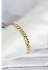 CM 14K Gold Renk Ezme Kalın Zincir Model Kadın Bileklik
