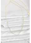 CM 14K Gold Renk İnce Top Zincirli 60 cm Kadın Kolye