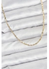 CM 14K Gold Renk Lazer İnce Zincirli Kadın Kolye