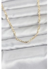 CM 14K Gold Renk Lazer Zincirli Model 60 cm Kadın Kolye