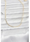 CM 14K Gold Renk Yassı Zincir Model 60 cm Kadın Kolye