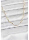 CM 14K Gold Renk Yassı Zincir Model 60 cm Kadın Kolye
