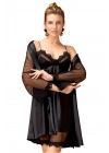 Dantel Detaylı Saten Gecelik ve Sabahlık Takımı Kimono Set