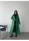 DERİ TRENÇKOT - Yeşil