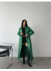 DERİ TRENÇKOT - Yeşil