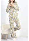 Desenli Poliviskon Pijama Takımı Laciçizgili - 818.1287.