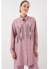 Desenli Tunik Pantolon İkili Takım 6720 - Gül Kurusu