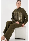 Desenli Tunik Pantolon İkili Takım 6720 - Haki