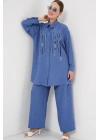 Desenli Tunik Pantolon İkili Takım 6720 - İndigo