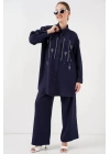 Desenli Tunik Pantolon İkili Takım 6720 - Lacivert