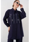 Desenli Tunik Pantolon İkili Takım 6720 - Lacivert