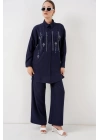 Desenli Tunik Pantolon İkili Takım 6720 - Lacivert