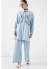 Desenli Tunik Pantolon İkili Takım 6720 - Mavi