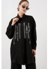 Desenli Tunik Pantolon İkili Takım 6720 - Siyah