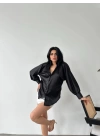 Dökümlü Saten Gömlek