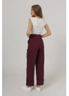 Duble Paça Pantolon - Bordo