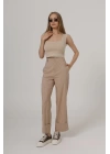 Duble Paça Pantolon - Taş