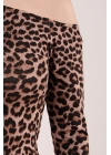 Düşük Omuz Detaylı Leopar Desen Bluz