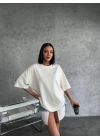 Düz Biskilet Yaka  T-shirt - Beyaz